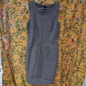 Grey sleeveless long dress with zipper in back